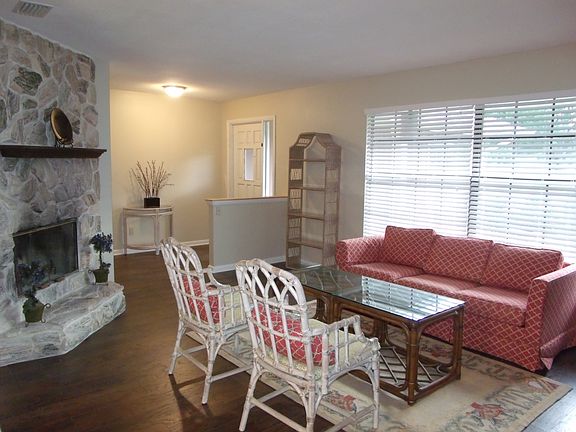Living room with fireplace
