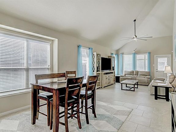 Open dining and living space.
