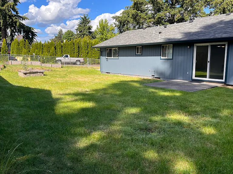 HUGE backyard with firepit