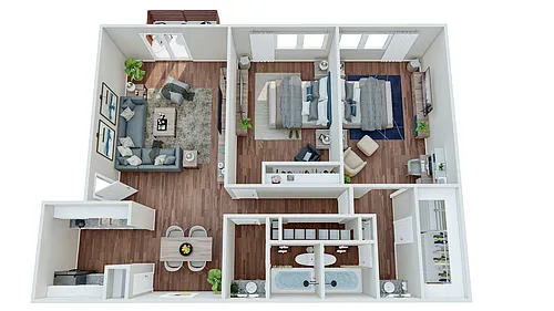 Floor plan Summit 2x2 - 1016 sqft Premium