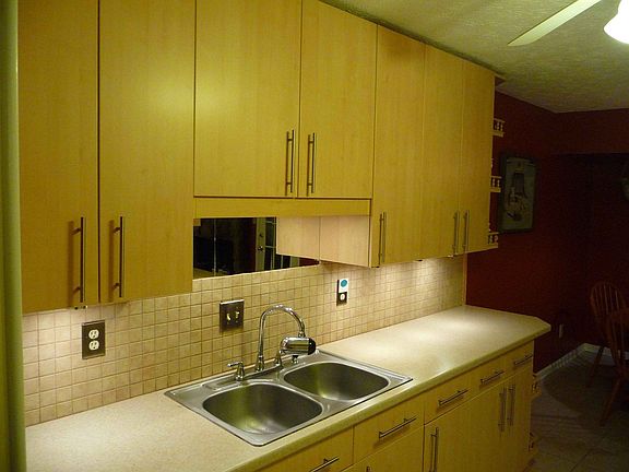 Kitchen sink, cabinets