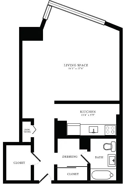 Floor plan Tier 16 (Studio)