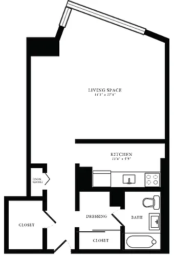 Floor plan Tier 16 (Studio)