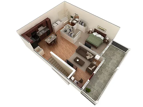 Floor plan 1 BR Designer Overlook