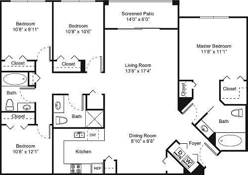 Floor plan D1 - 4A