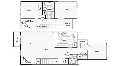 Floor plan 1517 Renovated Townhome