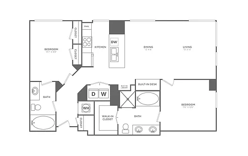Floor plan 2 Bed/2 Bath - B9