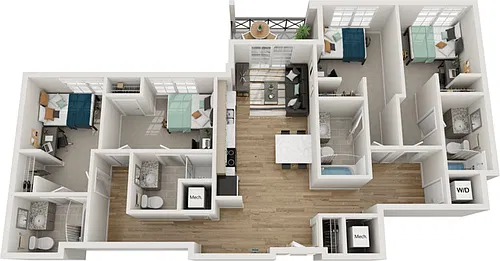 Floor plan 4BR/4BA - D11