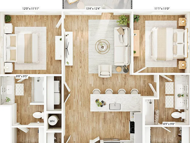 Explore the seamless layout of this contemporary apartment designed for modern living. Explore the seamless layout of this contemporary apartment designed for modern living.