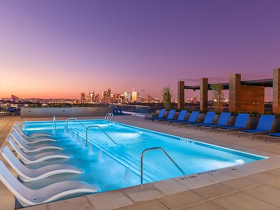 Swimming Pool on Rooftop Terrace with Views of Downtown Austin
