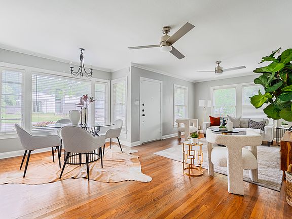 Front entry, dining, living