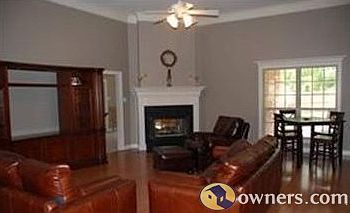 Living area with 2 sided fireplace