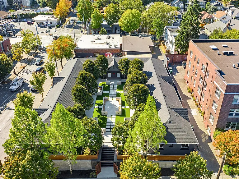 Tree lined courtyard with open space