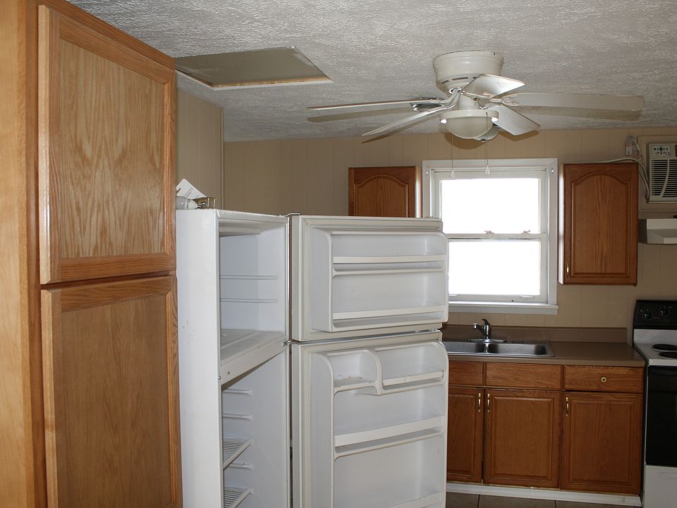 Kitchen with pantry cabinet.