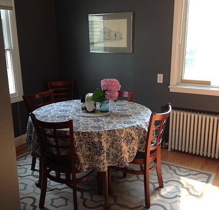 Dining Area
						:
						Windows surround the dining area and overlook a beautiful backyard.