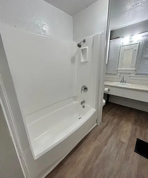 Updated shower stall.