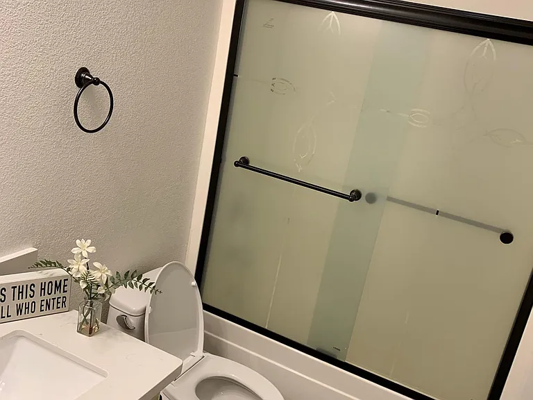 Guest bathroom tub & shower - $2350mo. 3 Bedrooms 2.5 Baths