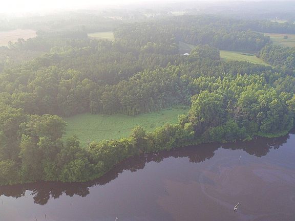 Aerial view from Lake looking on to Tract 2 and Tract 1 (the clearing)