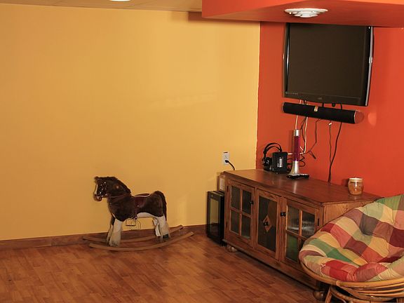 Family room in basement