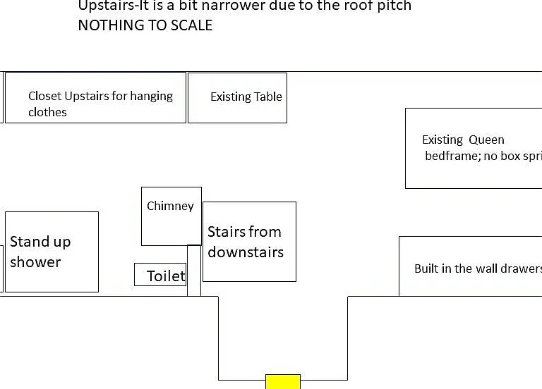 This is not to scale, the yellow highlights are windows
