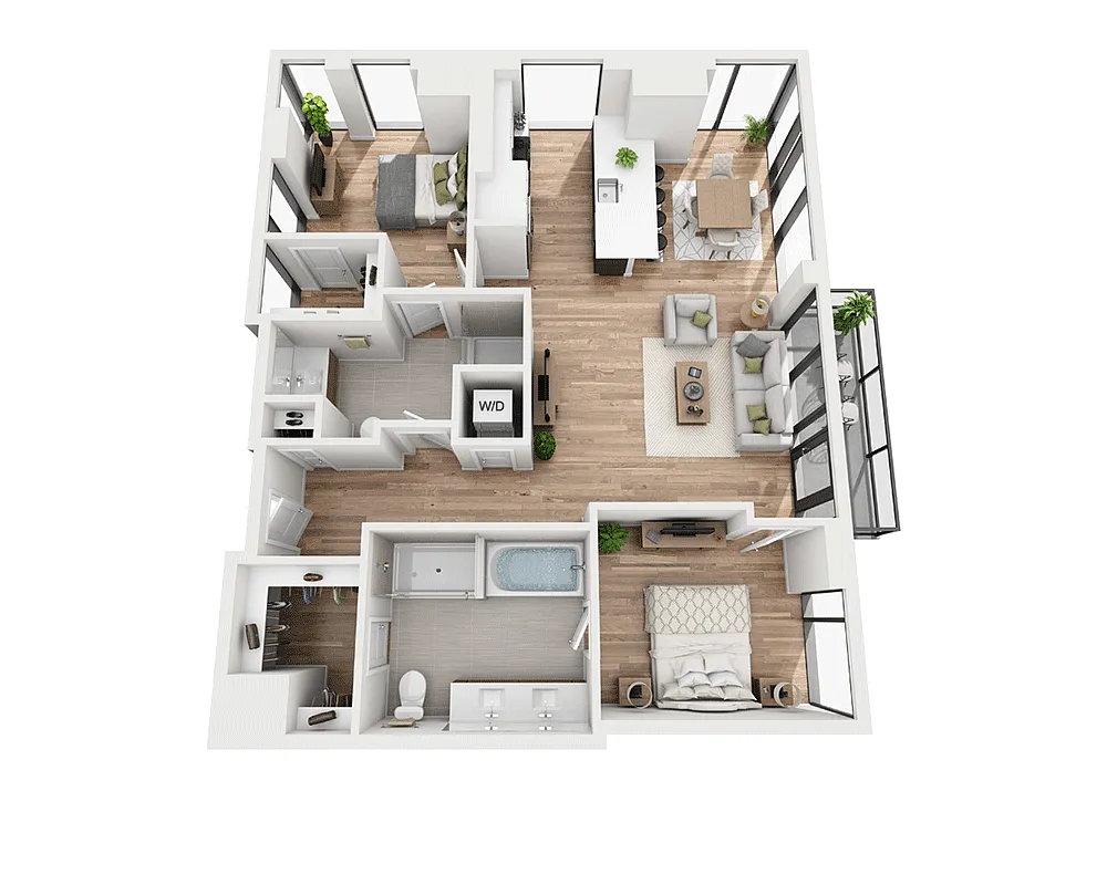 Floor plan Two Bedroom B2A