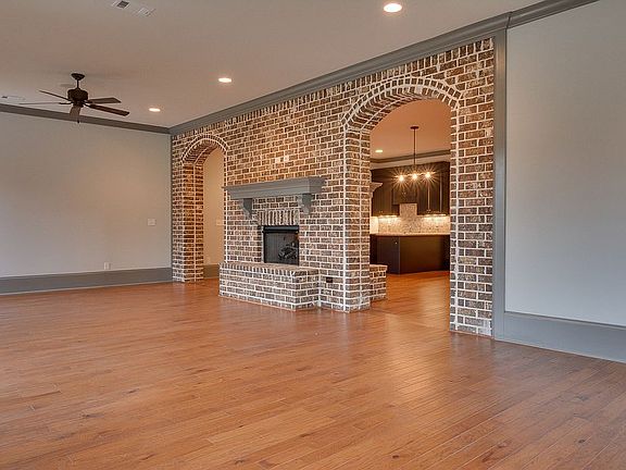 double fireplace in basement