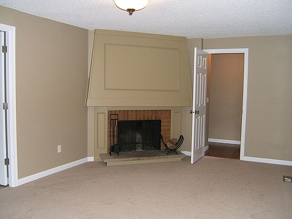 family room with fireplace.