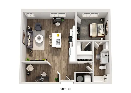 Floor plan The Livingston + Den