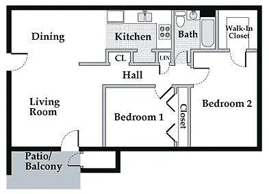 Floor plan LARGE TWO BEDROOM