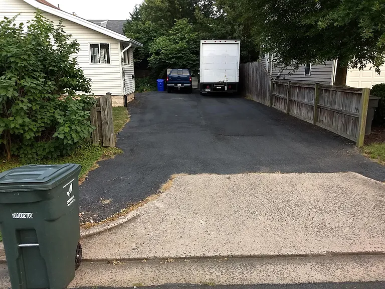 Large driveway from 8th Street.