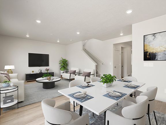 Aspen floorplan interior image rendering at a Meritage Homes Community in Santaquin, UT.