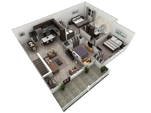 Floor plan 3 BR Grand Overlook