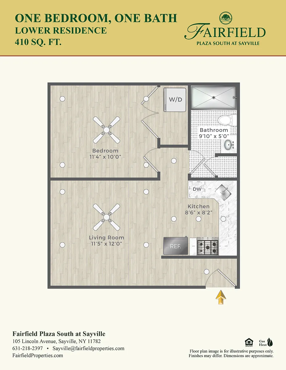 Floor plan One Bedroom Lower Residence