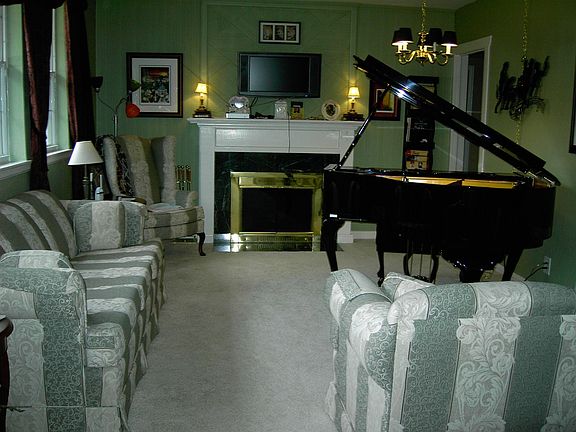Formal living room with fireplace