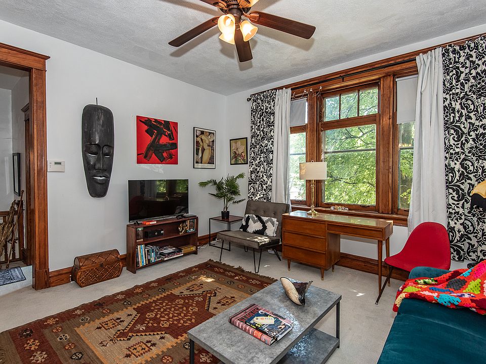 Second floor, sunny in the inter with that expanse of windows and shaded in the summer.