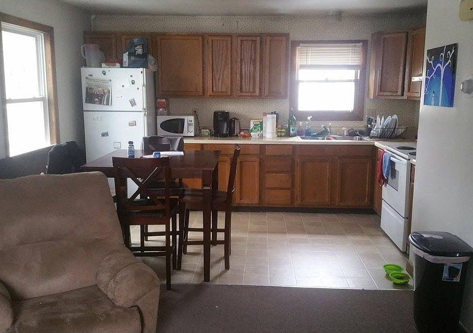 Kitchen open to living area