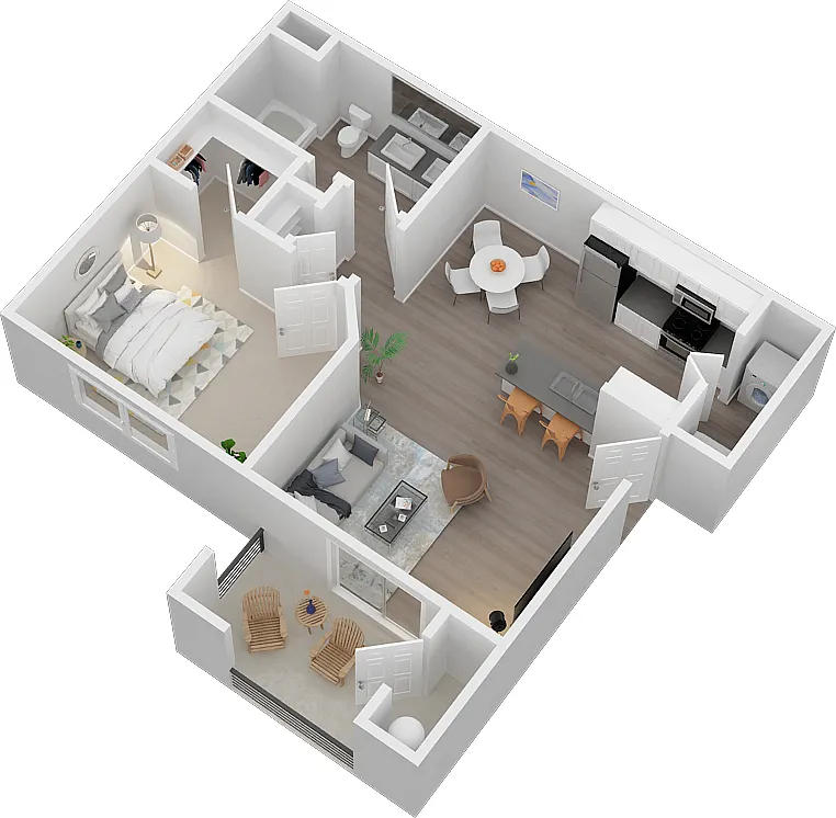 Floor plan 1x1 Jade