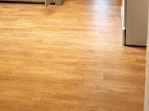 Gorgeous wood floor in kitchen