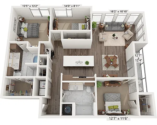 Floor plan Three Bedroom C2