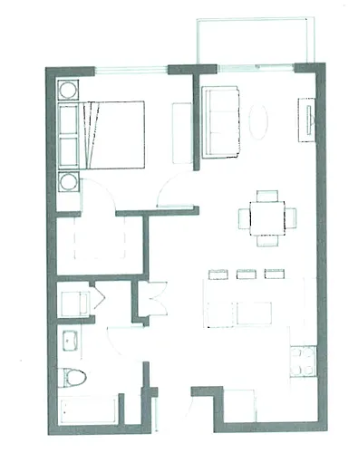 Floor plan 1x1C