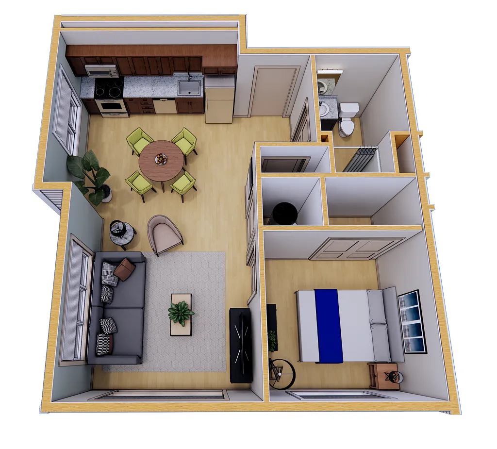 Floor plan UDS 1Bed-C
