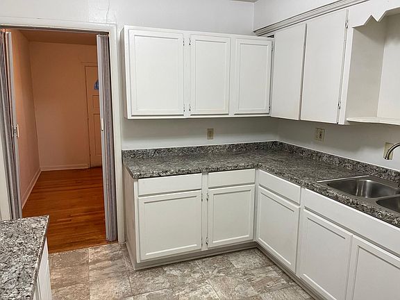 Kitchen looking at living room