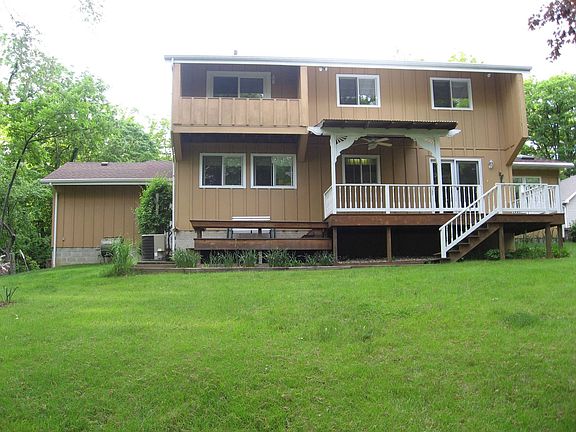 Back Side with 2 Tiered Deck and Balcony