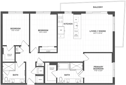 Floor plan 3 Bed/2 Bath-C3