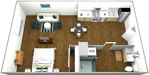 Floor plan Studio, 1 Bathroom
