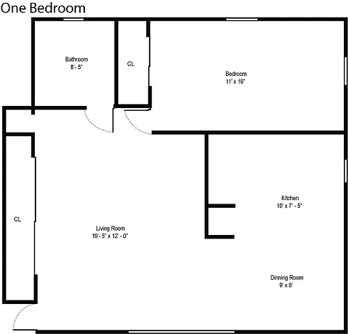 Floor plan 1-Bedroom
