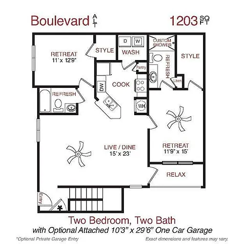 Floor plan Boulevard Two Alt. Garage