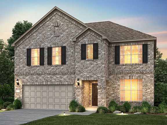 The Caldwell, a two-story home with 2-car garage, shown as Home Exterior A