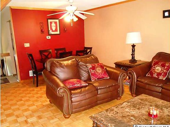 View of Living Rm from sliding glass doors.