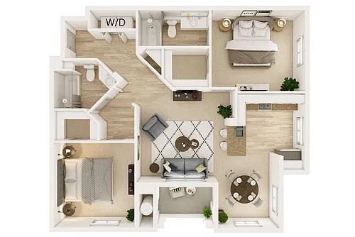 Floor plan 2 Bed 2 Bath A